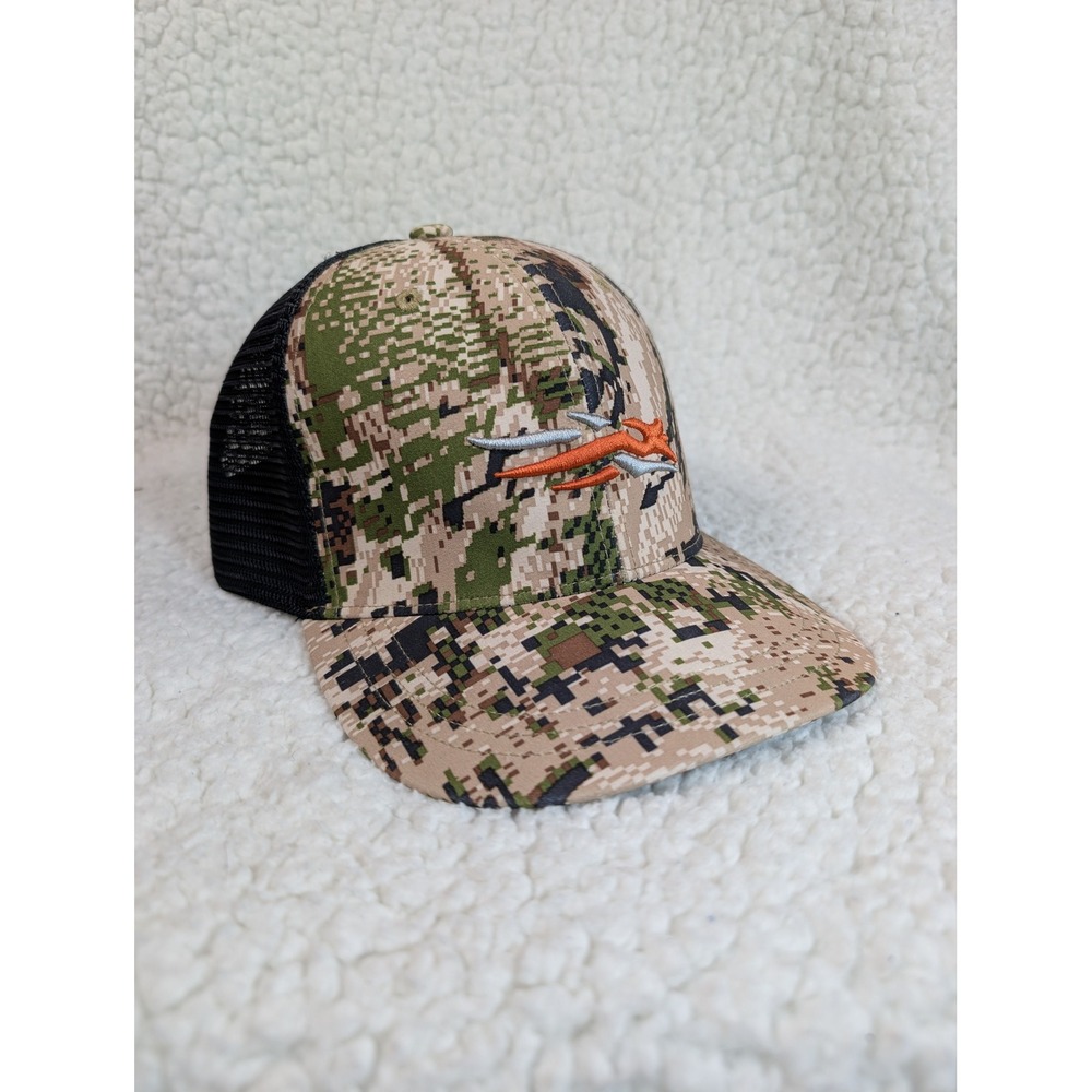 Sitka Gear Digital Camo Trucker Hat Mesh Back Snapback Hunting Cap Brown Green